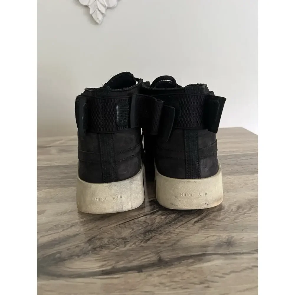Size 10 - Nike Air Fear Of God Raid Black Mens Suede High top mid rise sneakers